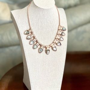 Kendra Scott Necklace-Gray Iridescent Mother of Pearl Adjustable Chain